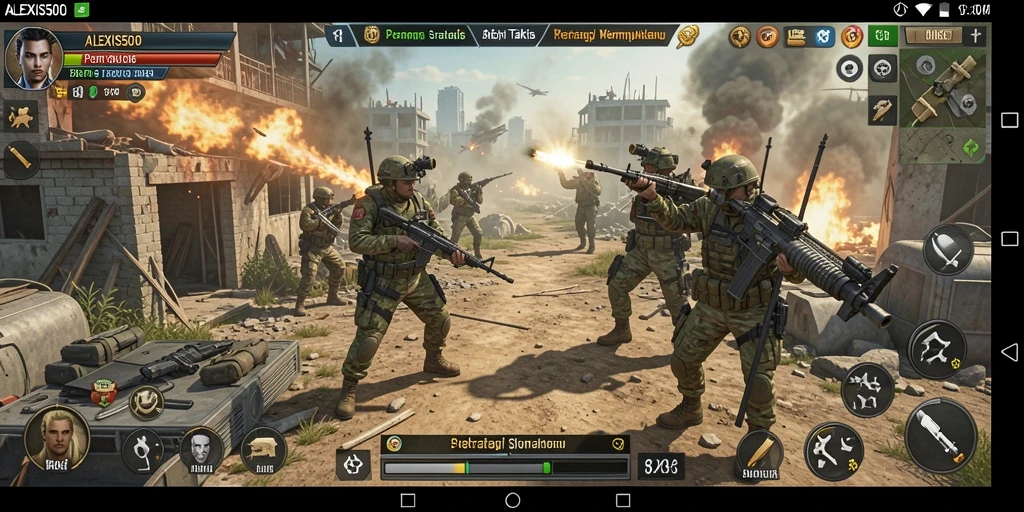 Tampilan menarik dari gameplay strategi di ALEXIS500.