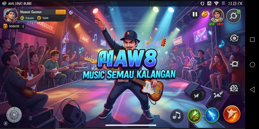 Tampilan gameplay <strong>AW8</strong> yang menarik dengan interaksi musik yang seru.