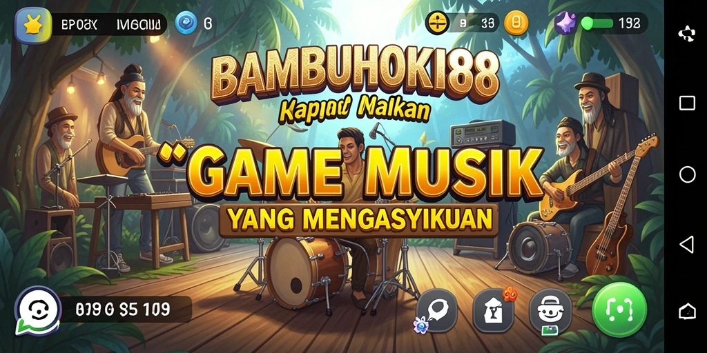 Screenshot gameplay BAMBUHOKI88 menunjukkan tantangan musik yang seru.