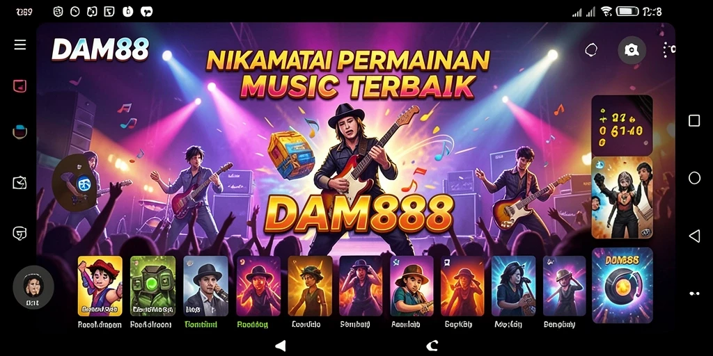 Screenshot gameplay <strong>DAM88</strong> menampilkan pemain asyik menikmati musik.