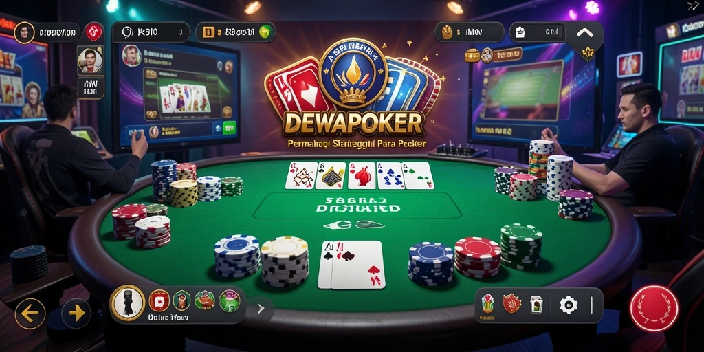Screenshot gameplay DEWAPOKER menampilkan aksi poker yang mendebarkan.