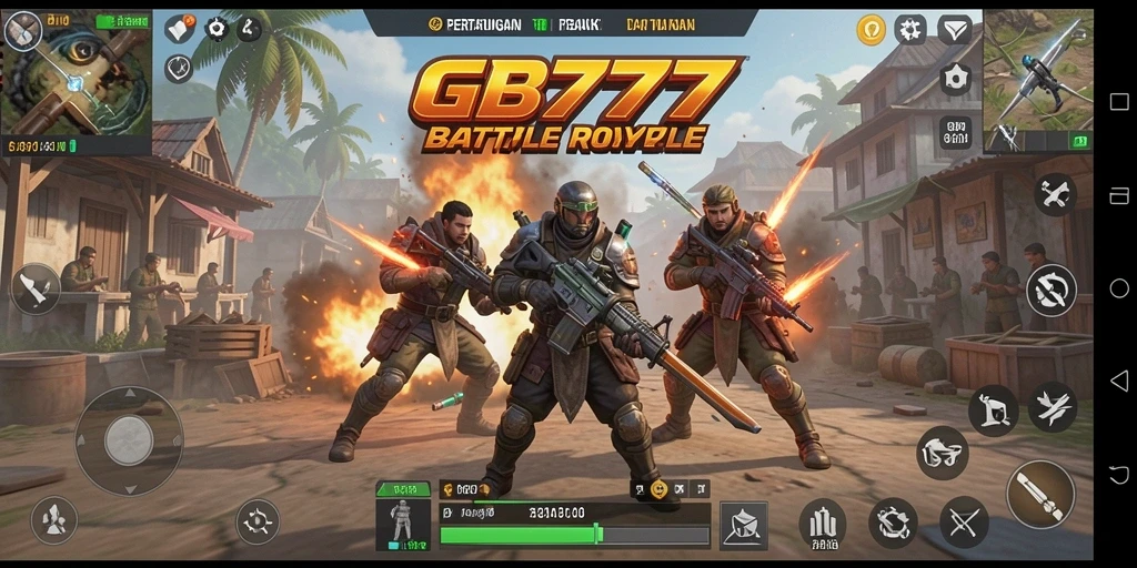 Tangkapan layar GB777 dengan aksi bertempur seru di arena.