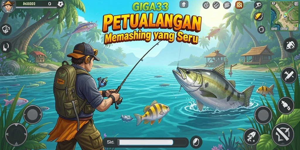 Screenshot GIGA33 menampilkan momen menarik saat menangkap ikan besar.