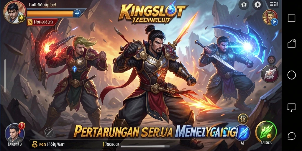 Tampilan gameplay KINGSLOT menampilkan aksi pertarungan yang seru.