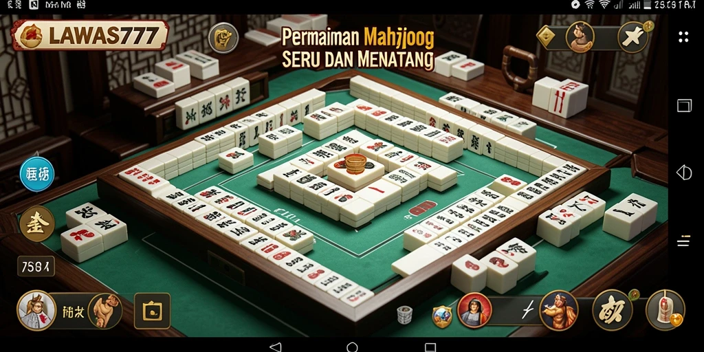 Tampilan menakjubkan dari gameplay LAWAS777 Mahjong.