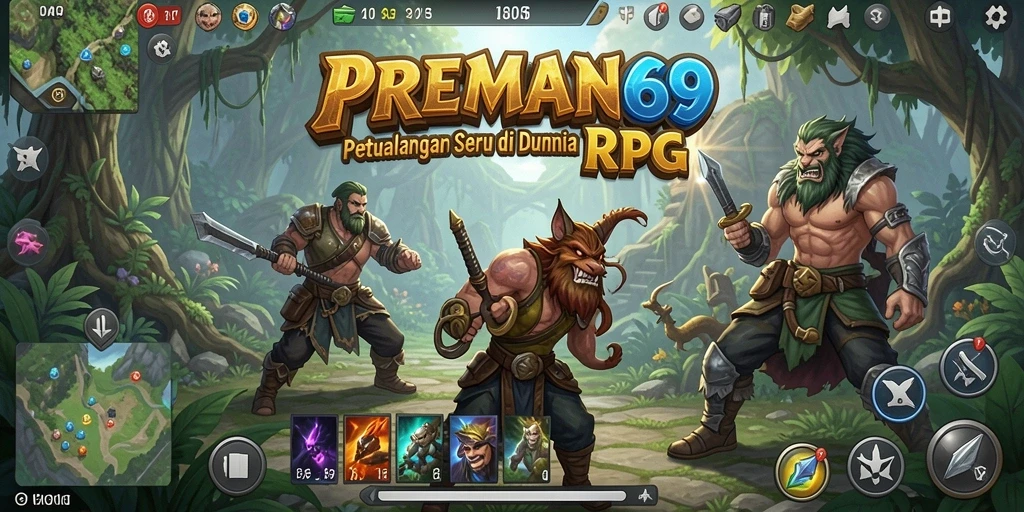 Tampilan gameplay RPG mendebarkan di PREMAN69 dengan grafis menakjubkan.