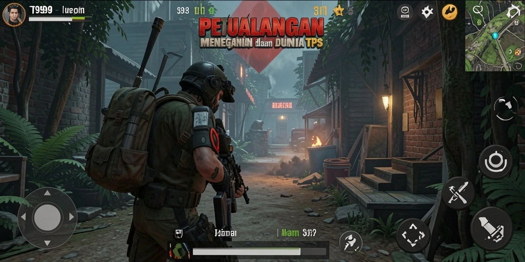 Tangkapan layar dari gameplay menegangkan T9999 dengan grafis menarik.