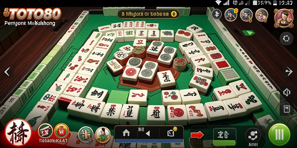 Tampilan gameplay seru TOTO80 dengan desain Mahjong yang menarik.