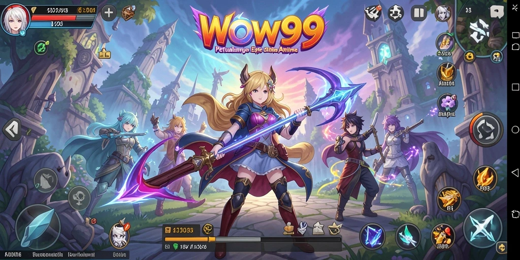 Gameplay WOW99 menampilkan karakter anime menarik dalam aksi.
